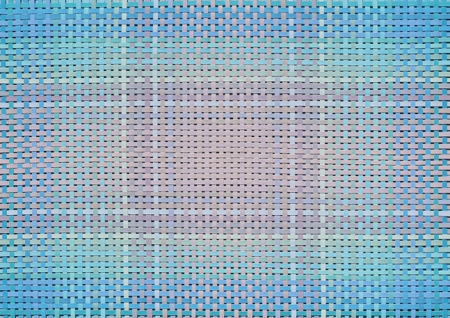 Meditation: Refuge, 2022
Woven painted paper
Paper: 4.13 x 5.89 in. (10.5 x 14.9 cm)
Frame: 12.38 x 13.63 in. (31.45 x&amp;nbsp;13.63 cm)
Park-1033-C