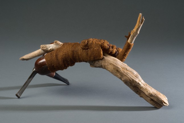 From the Day After Rape Series: Gatherer of Wood,&amp;nbsp;2009

Peyote stitched glass beads, thread, pipes, drift wood

7 1/4 x 13 x 3 1/2 in. (18.4 x 33 x 8.9 cm)

Private collection