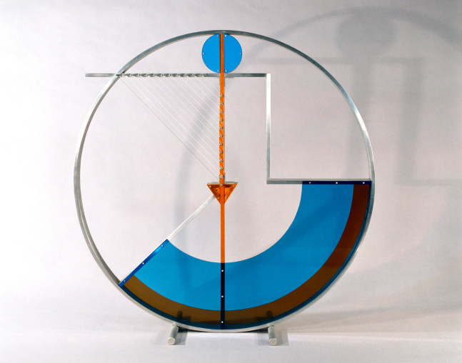 Rondo, 1990
Aluminum, Plexiglas, wood, steel, nylon strings
40 x 40 x 12 in. (101.6 x 101.6 x 30.5 cm)
ROT-1021-C