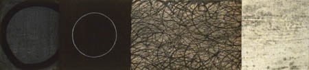 Origin and Return 73-02-P, 2002 
Acrylic on Paper
9 x 40 in. (22.8 x 101.6 cm)
Shap-0039-C