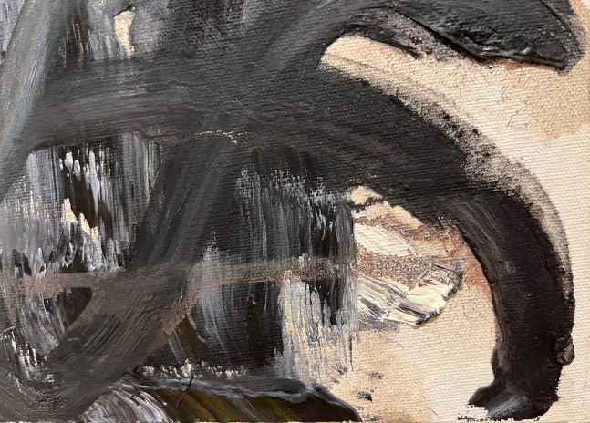 DETAIL of Untitled, 1993
Oil on canvas
Canvas: 8 x 10 in. (20.3 x 25.4 cm)
Frame: 13 1/2 x 15 1/4 in. (34.3 x 38.7 cm)
Fish-1054-O