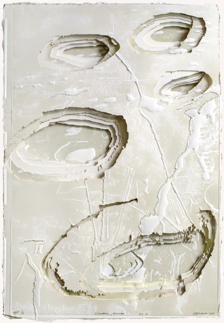 Territories Series: Craters, Nevada, 2013
Printing, laser cutting, embossing and sewing on 600g Fabriano paper
24 x 16 in. (61 x 40.6 cm)
AP edition of 3