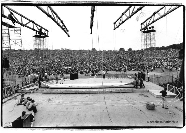 View of the Woodstock Festival from Backstage, August 15, 1969, 1969&amp;nbsp;
Gelatin silver print
12 x 16 in. (30.5 x 40.6 cm)
Edition 2 of 250
ARR-1036-C