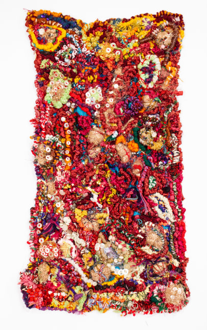 Untitled Prayers, Circa 1999 
Fabric, thread, mixed media
28 1/2 x 15 1/2 in. (72.4 x 39.4 cm)
TScot-1010-C