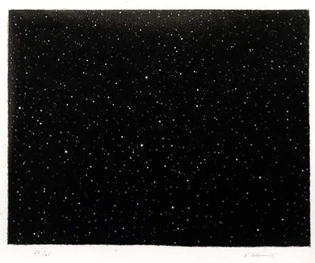 Vija Celmins

Night Sky,&amp;nbsp;2005

Screenprint

20 1/4 x 25 3/4 in. (51.4 x 65.4 cm)

Edition 22 of 45

Private collection