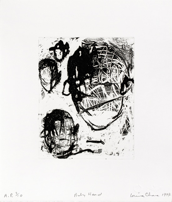 Baby Head, 1997 &amp;nbsp;
Solar etching on Somerset white
14 1/2 x 12 1/2 in. (36.83 x 31.75 cm)
A.P. Edition of 10
Printed and published by Goya Contemporary / Goya-Girl Press
CHA-0192-CO