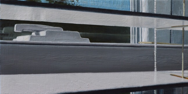 Untitled (window latch), 2013&amp;nbsp;
Oil on Panel
6 x 12 in. (15.2&amp;nbsp;x 30.5 cm)
Hoov-1015-C-OS