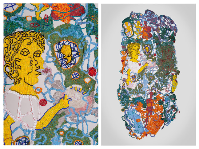Untitled Fairy Tale from the Graphic Novel Series, 2019-2020
Glass beads, thread, wire
42 1/2 x 21 1/2 in. (108 x 54.6 cm)
Scot-1186-C