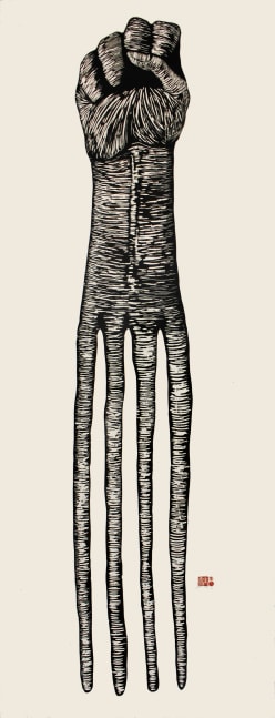 Sanford Biggers
Afropick, 2005
Woodcut
72 x 27 1/2 in. (182.88 x 69.85 cm)
Edition of 30
​Published by Goya Contemporary / Goya-Girl Press
Big-0003-CO