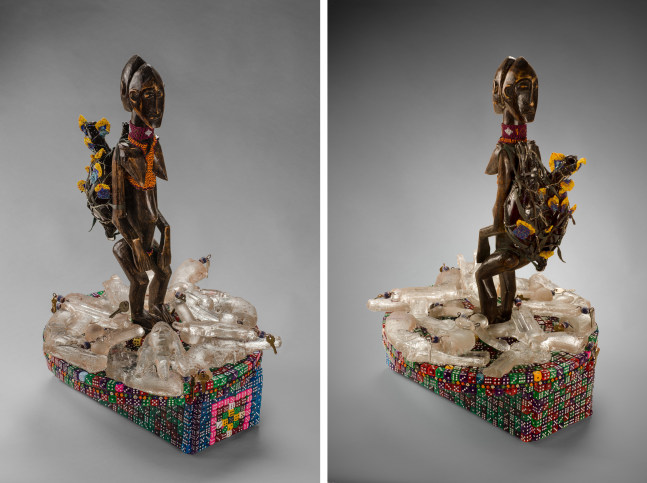 War Woman I,&amp;nbsp;2014

African sculpture, thread, wire, dice, cast glass guns

30 x 18 x 18 in. (76.2 x 45.7 x 45.7 cm)

Scot-1043-OSR