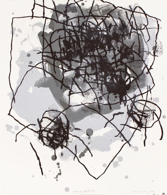 Nest of Spiders, 1997
Lithograph on Somerset white
32 1/2 x 26 in. (82.55 x 66.04 cm)
Edition of 20
Printed and published by Goya Contemporary / Goya-Girl Press
CHA-0157-CO