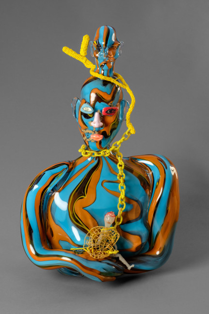 Dizzy Girl, 2014/2016
Hand-blown Murano glass, fused glass, glass beads, glass beads, thread
25 x 15 1/2 x 8 1/2 in. (63.5 x 39.4 x 21.6 cm)
Collection of The Speed Art Museum, Louisville, KY