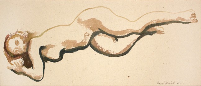 Model Reclining, circa 1940s
Sepia and black ink wash
8.75 x 17.5 in. (22.2 x 44.5 cm)
ROT-1076-C