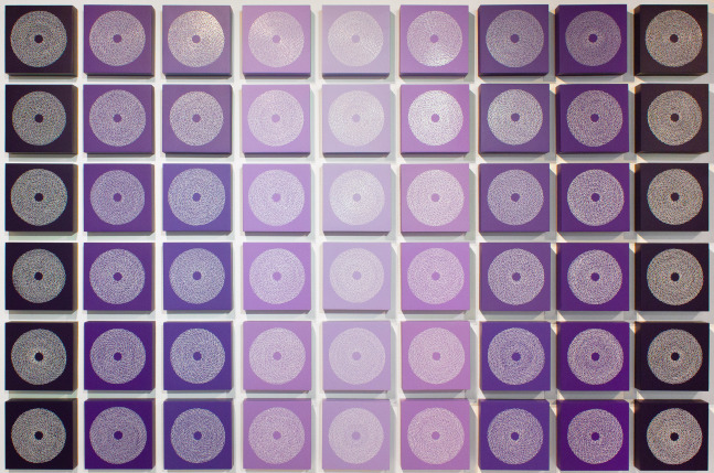 White Circles on Purple, 2021-2022
Enamel on panel
41 x 64 in. (104.1 x 162.6 cm)
Brow-1171-C