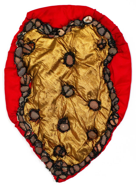 Prayer (Healing Shawl), 1995
Fabric, stones, yarn, plastic netting, thread
22 x 16 x 1.5 in. (55.9 x 40.6 x 3.8 cm)
TScot-1090-C
© The Estate of Elizabeth Talford Scott at Goya Contemporary / TALP