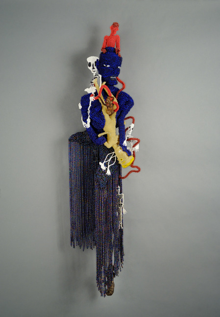 Joyce J. Scott
Cobalt Rain, 2011
Beads, thread, wire, wood
45 1/2 x 11 x 8 1/2 in. (115.6 x 27.9 x 21.6 cm)
Collection of the Baltimore Museum of Art
&amp;nbsp;