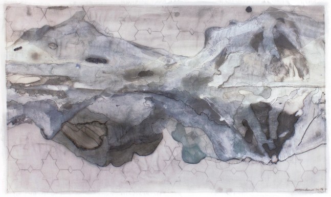 Antarctica,&amp;nbsp;2019
Drawing on Mylar, silk organza, embroidery
Artwork: 14&amp;nbsp;x 23&amp;nbsp;1/2 in. (35.6&amp;nbsp;x 59.7&amp;nbsp;cm)
Frame: 19 x 28 1/4 in. (48.3 x 71.8 cm)
Sala-1240-C