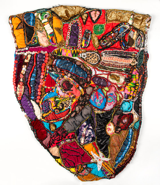 Untitled (Shield),&amp;nbsp;1992
Quilted and appliqued mixed media
Collection of Mint Museum, Charlotte, NC
Gift of Lowery Stokes Sims in memory of the artist. 2020.30