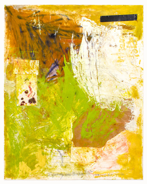 Weighted Expression (what if there was no hierarchy), 2020 
Oil stick, tape, spray paint
Paper: 50 x 38 1/4 in. (127 x 97.2 cm)
Frame: 52 1/2 x 40 3/4 in. (133.3 x 103.5 cm)
Maso-1005-C