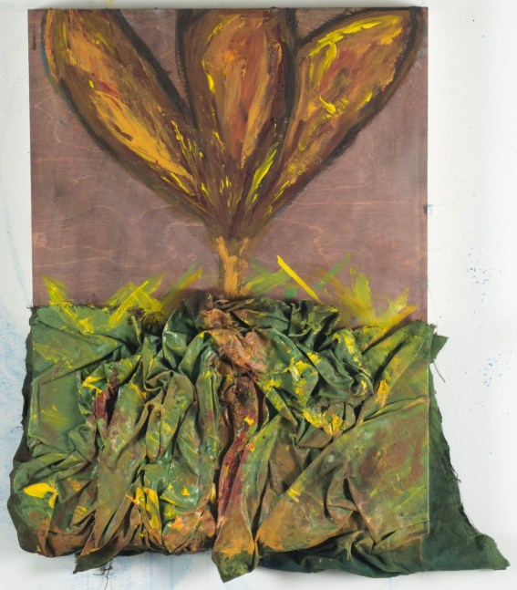 learning to blossom (a flower can grow, will grow), 2022
Oil stick, fabric on wood panel
25 x 18 in. (63.5 x 45.7 cm)
Maso-1041-C