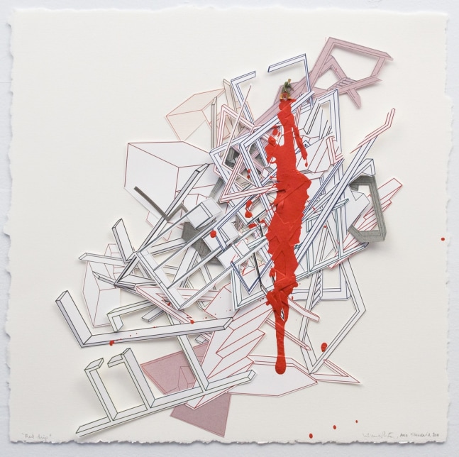 Liliana&amp;nbsp;Porter / Ana Tiscornia&amp;nbsp;
Red Drip, 2011
Collage and acrylic paint on paper
16 1/2 x 17 inches (41.9 x 43.2 cm)
POR-0530-C-OS