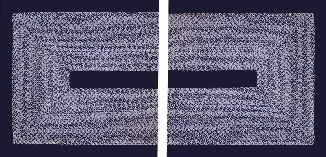 Untitled&amp;nbsp;(silver on two small blue panels), 2011&amp;nbsp;
Enamel paint on panel
10 x 20 in. (25.4 x 50.8 cm)
Brow-0029-C