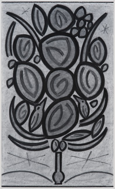 Untitled III, (From the Centerpiece Series), 2012
Vine charcoal on paper
Paper: 33 1/4 x 19 5/8 in. (84.5 x 49.9 cm)
Frame: 40 3/4 x 26 7/8 in. (103.5 x 68.3 cm)
Weis-1025-C