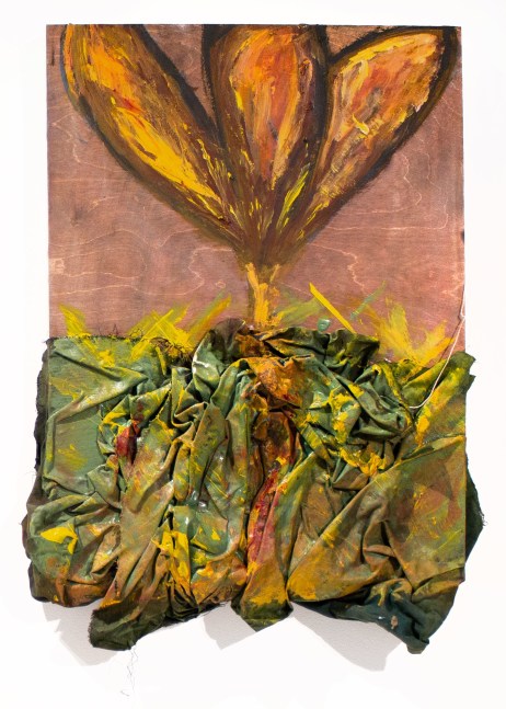 learning to blossom (a flower can grow, will grow), 2022
Oil stick, fabric on wood panel
25 x 18 in. (63.5 x 45.7 cm)
Maso-1041-C
