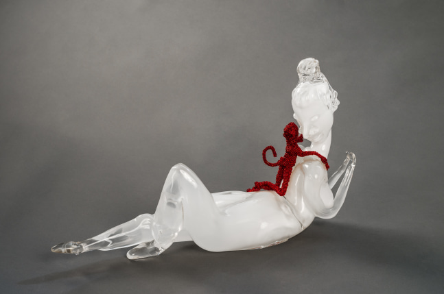 Lewd #1, 2013
Hand-blown Murano glass, glass beads, wire, thread
11 x 21 x 6 in. (27.9 x 53.3 x 15.2 cm)
Scot-1031-C