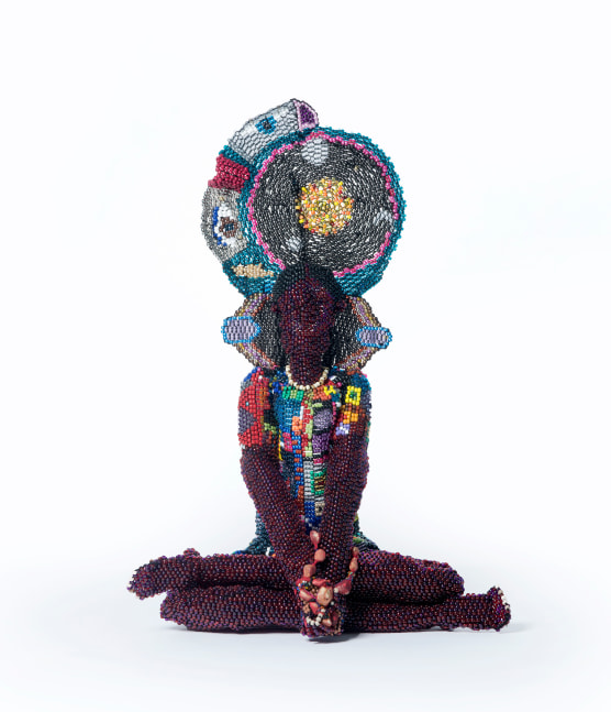 Harriet Tubman As Buddha, 2017
Glass and plastic beads, thread, rocks, and armature
40 x 25 x 15 in. (101.6 x 63.5 x 38.1 cm0
Collection of Montclair Art Museum, NJ