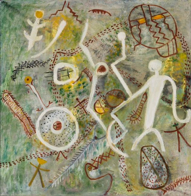 Alice Rahon

Sc&amp;egrave;ne de chasse (Hunting Scene), 1942

Oil on canvas

25 3/5 x 25 3/5 in (65 x 65 cm)