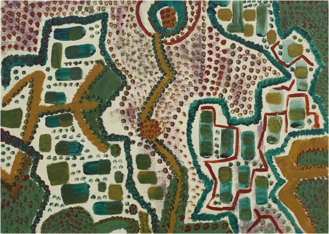 Alice Rahon

Pluie (Rain), 1942

Oil on canvas

9 3/8 x 13 1/8 in (23.8 x 33.4 cm)