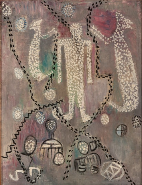Alice Rahon

La conjuration des antilopes (The Conjuration of Antilopes), 1943

Oil on canvas

26 15/16 x 21 in (68.4 x 53.3 cm)

The Heckscher Museum of Art, Huntington, New York. Gift of Mr. Alexander Liberman.

Conserved in 2020 through the Adopt a Work of Art Program with funds donated by Judith Bernhang, 1980.8.10