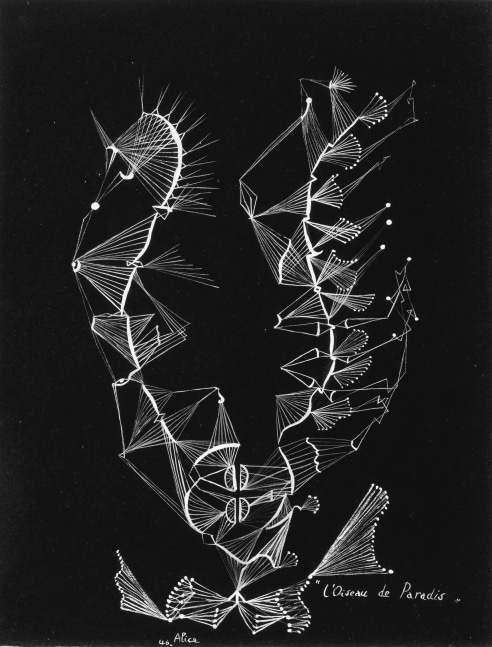 Alice Rahon

L&amp;#39;Oiseau de Paradis, 1946

Ink on cardboard

12 3/5 x 9 4/5 in (32 x 25 cm)