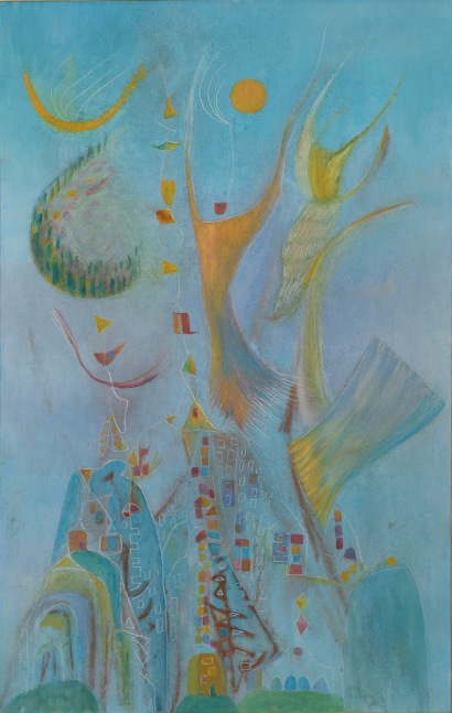 Alice Rahon

Arquitectura para insectos (Architecture for Insects), 1964

Oil and sand on canvas

43 1/4 x 27 1/2 in (109.9 x 69.9 cm)