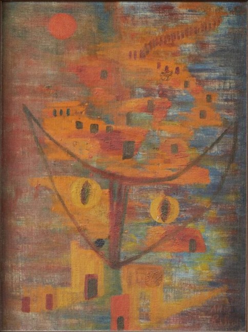 Alice Rahon

El fantasma del Tepito (The Ghost of Tepito), 1957

Oil on canvas board

15 5/8 x 11 1/2 in (39.6 x 29.2 cm)