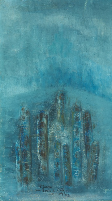 Alice Rahon

Totem Poles, 1961

Oil on Masonite

24 7/16 x 9 13/16 in (62 x 25 cm)