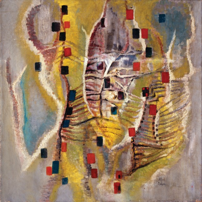 Alice Rahon

Rendez-vous des rivi&amp;egrave;res (Encounter of Two Rivers I), 1942

Oil on canvas

25 3/5 x 25 3/5 in (65 x 65 cm)