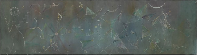 Alice Rahon

Le giure, 1945

Oil on canvas

13 1/2 x 47 3/16 in (34.3 x 119.9 cm)