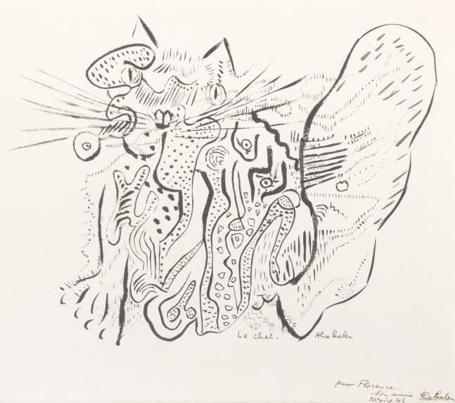 Alice Rahon

Le chat (The Cat), 1943

Ink and wash on paper

10 3/16 x 11 1/2 (25.9 x 29.2 cm)