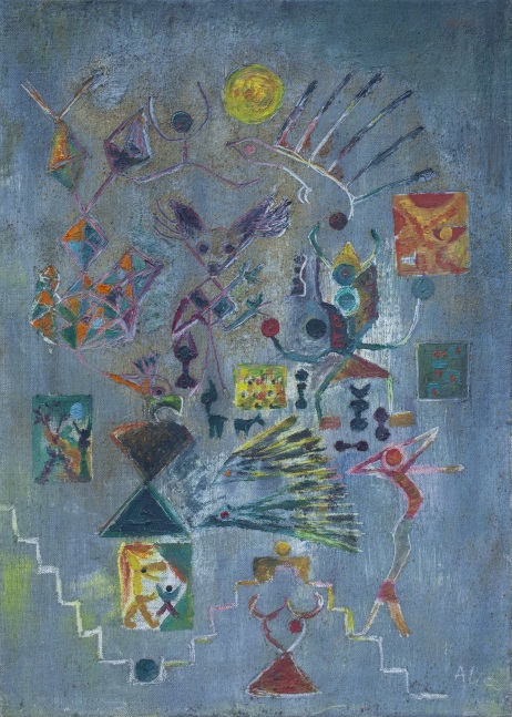 Alice Rahon

Fiesta de Abril (April Festival), 1945

Oil on canvas

13 1/8 x 9 1/2 in (33.3 x 24 cm)