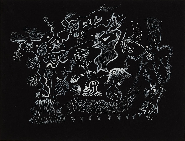 Alice Rahon

Acapulco de Noche (Acapulco at Night), from the series Crystals in Space, 1944

Gouache on paper

6 x 7 3/4 in (15.2 x 19.7 cm)