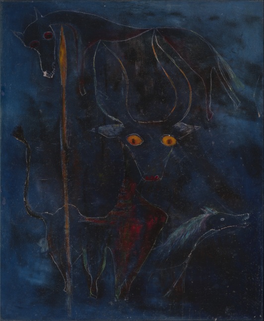 Alice Rahon

&amp;iexcl;Torito, toro!, 1951

Oil and sand on canvas

28 3/4 x 23 3/5 in (73 x 60 cm)