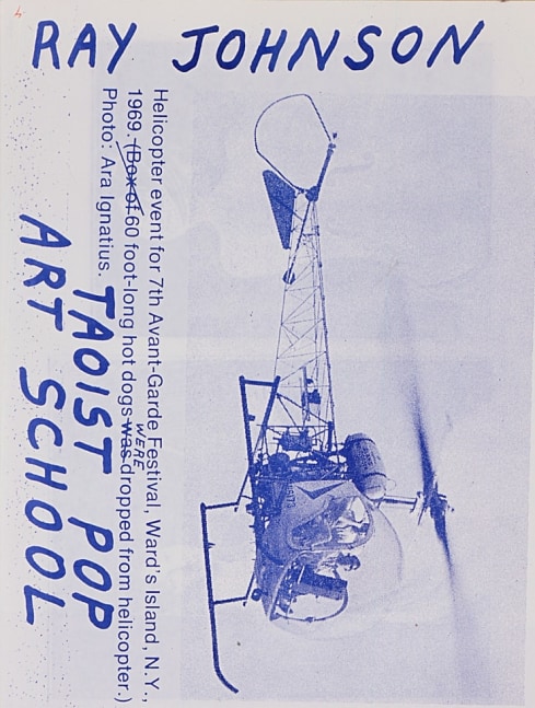 Ray Johnson, Untitled (Helicopter, Taoist Pop Art School), 1969+, Mail art photocopy
