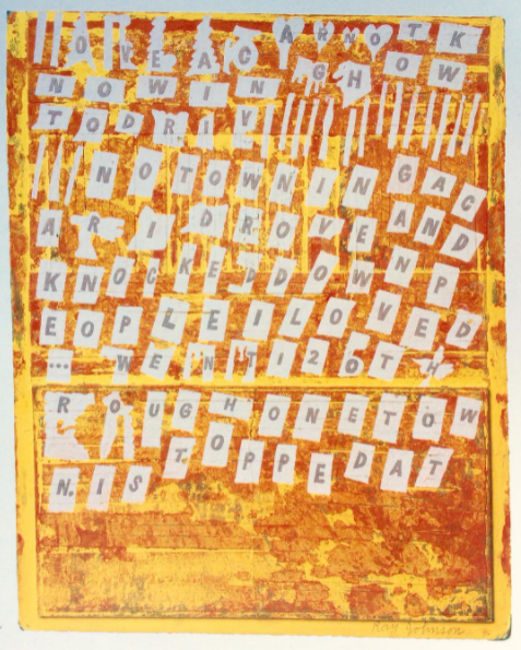 Ray Johnson,&amp;nbsp;Gregory Corso Poem,&amp;nbsp;1959, Mixed media collage on board,&amp;nbsp;18 &amp;times; 14 (45.7 &amp;times; 35.6), Collection of the Metropolitan Museum of New York