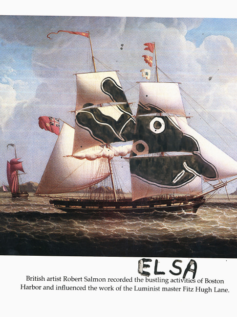Ray Johnson,&amp;nbsp;Untitled (Elsa with Ship), n.d., Mail art drawing