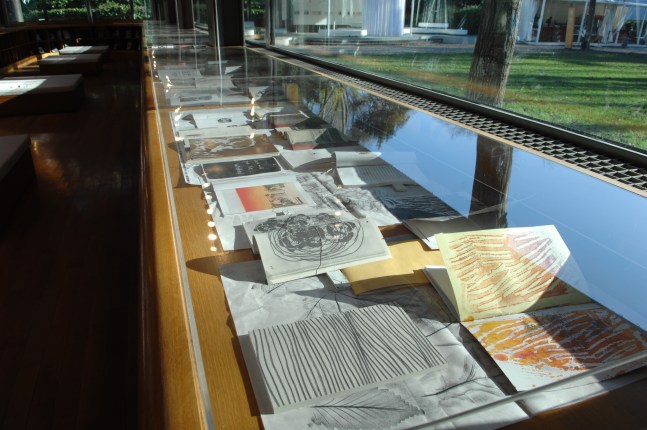 Installation view of paintings by Josh Smith