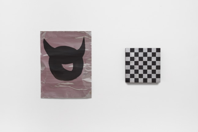 Installation view of sculptures and wall works by Sarah Ortmeyer