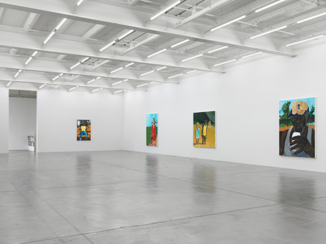 Installation view of paintings by Henry Taylor