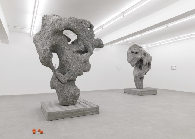 Installation view of Ugo Rondinone Scholar Rock sculptures